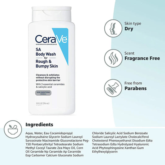 CERAVE SA Body Wash For Rough & Bumpy Skin 296ml