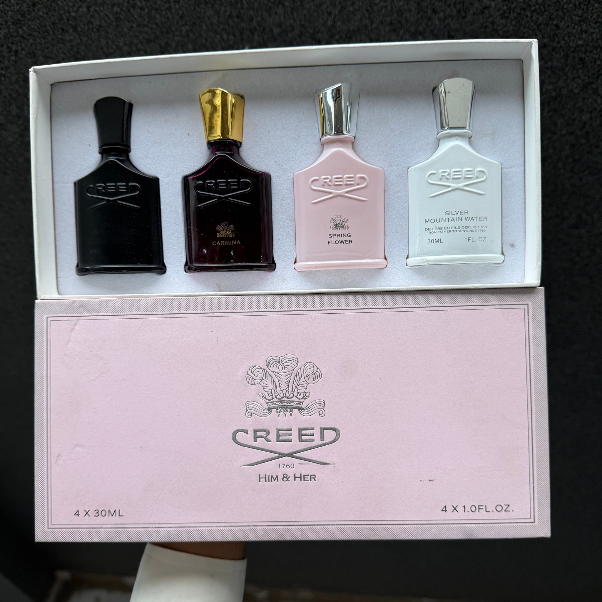 CREED HIM & HER MINI PERFUME SET  30ML X 4