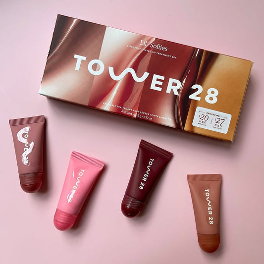 Tower 28 Lip Balm  Beauty Mini Lil Softies Tinted Lip Set 4Pc -